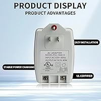Vista 5 de Timbre de puerta de 16.5 V 40 VA enchufable de reajuste automático de transformadores de CA de seguridad, compatible con Ring Video Doorbell Pro
