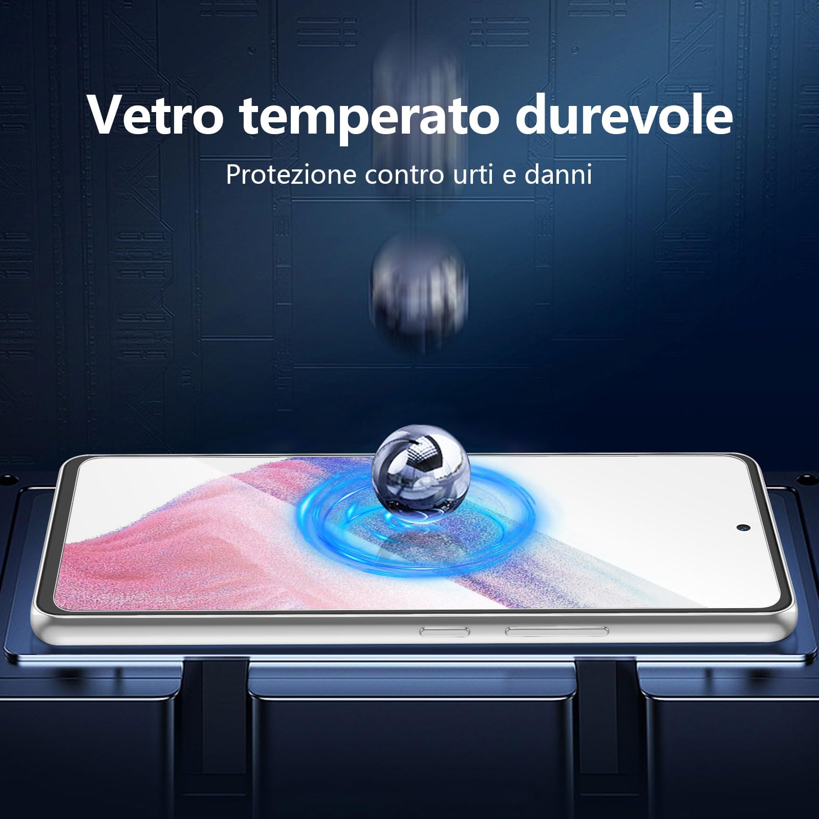 NEW'C 3 Pezzi, Vetro Temperato per Samsung Galaxy A53 5G, Pellicola Prottetiva Anti Graffio, Anti-Impronte, Senza Bolle, Durezza 9H, 0,26mm Ultra Trasparente, Ultra Resistente