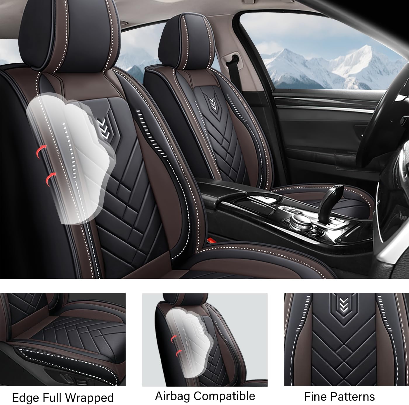 Car Seat Covers for Jeep Gladiator 2020-2025 | Car Seat Covers Front Seats | Seat Cover Easy to Install (Front Seat, Black Coffee)