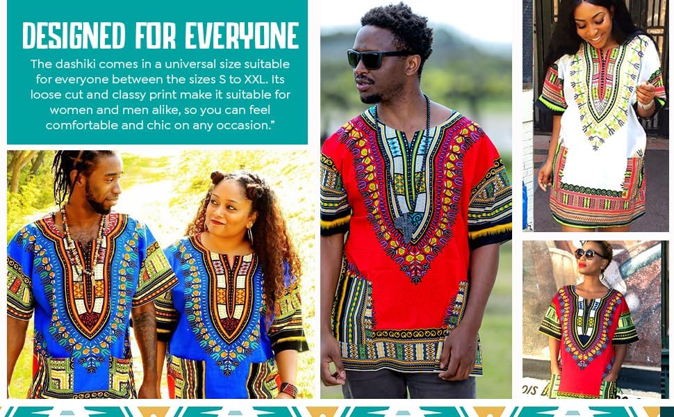 CHAINUPON African Dashiki Cotton Shirt Men Women Festival Boho Hippie 60's 70's Bohemian - Image 2