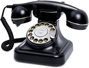 Retro Rotary Landline Phones with Mechanical Ringer, Volume Control, Redial, No AC Power Required Vintage Corded Phones Old Fashioned Antique Telephone for Home Office for Decor