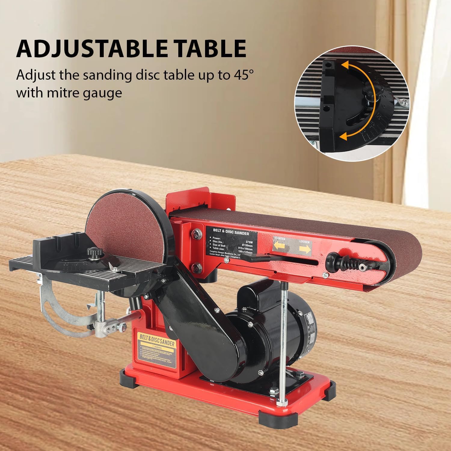 350W Belt Sander Set, Benchtop Sander with Dustproof Switch, Suitable for Metalworking, Tool Making, Drywall and Woodworking.