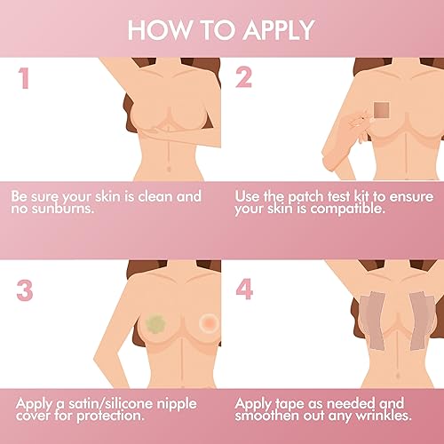 Miniatura 4 de Sure Tape Boob Tape - Kit de cinta adhesiva para copa D-G, cinta de levantamiento de senos de 3 pulgadas de ancho, 1 cinta de levantamiento de