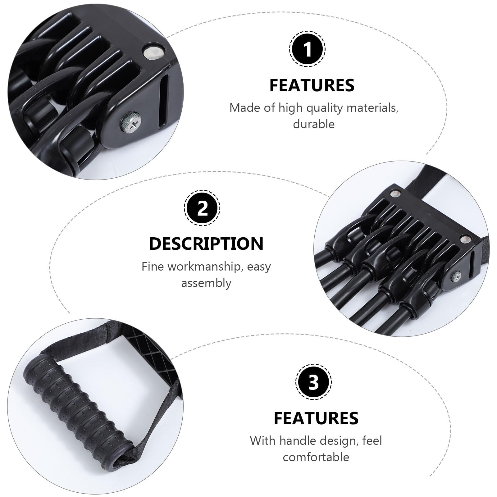 Kichvoe Banda Elástica de Resistencia para Fitness, Expansor de Pecho Ajustable de Tamaño Mediano, Cinta Elástica Negra para Ejercitar Pecho en Casa y Entrenamiento de Fuerza