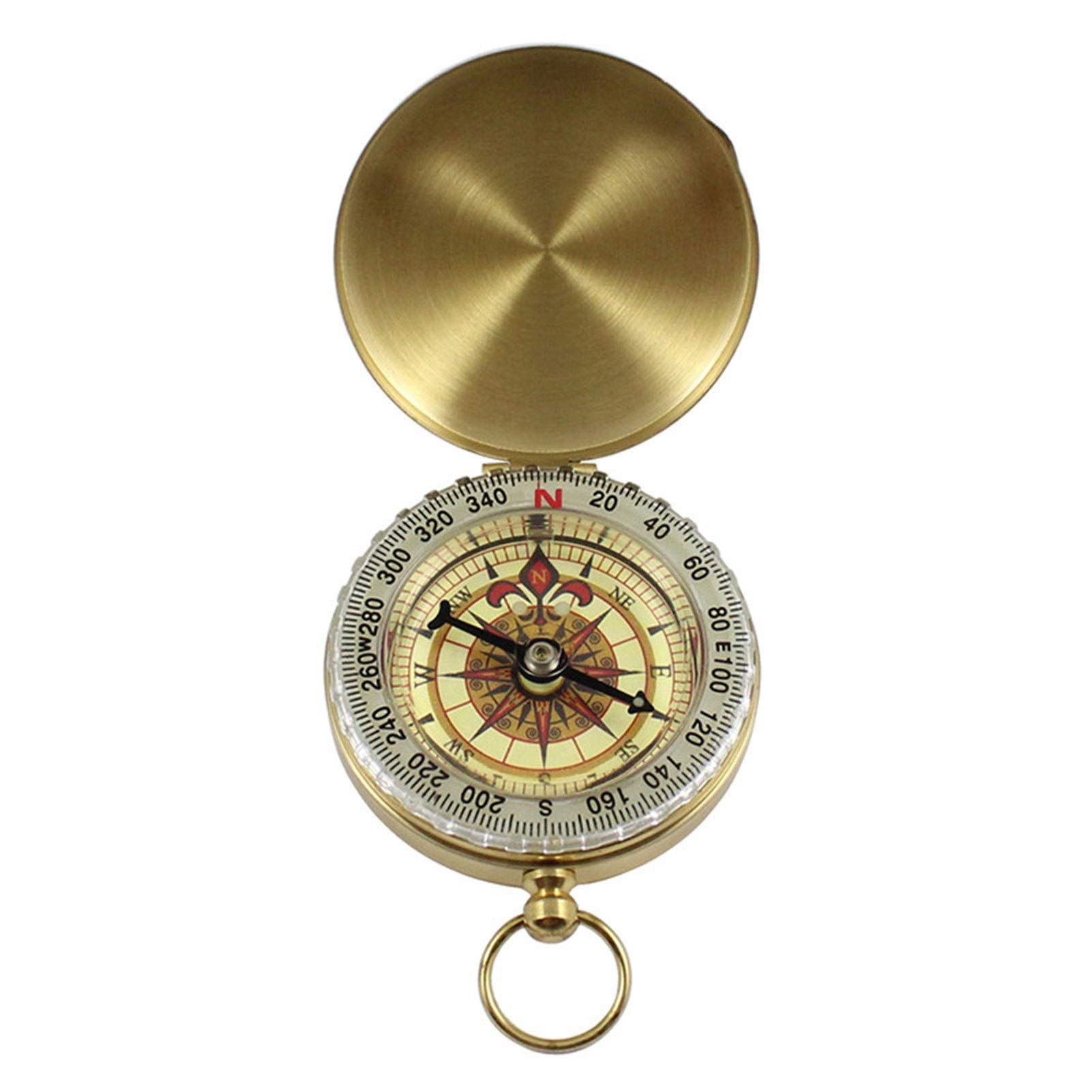 ACiyD Brújula de navegación, Camping al Aire Libre, Senderismo, Bolsillo portátil, latón, Color Dorado, brújula de Cobre, navegación con Pantalla de noctilucencia
