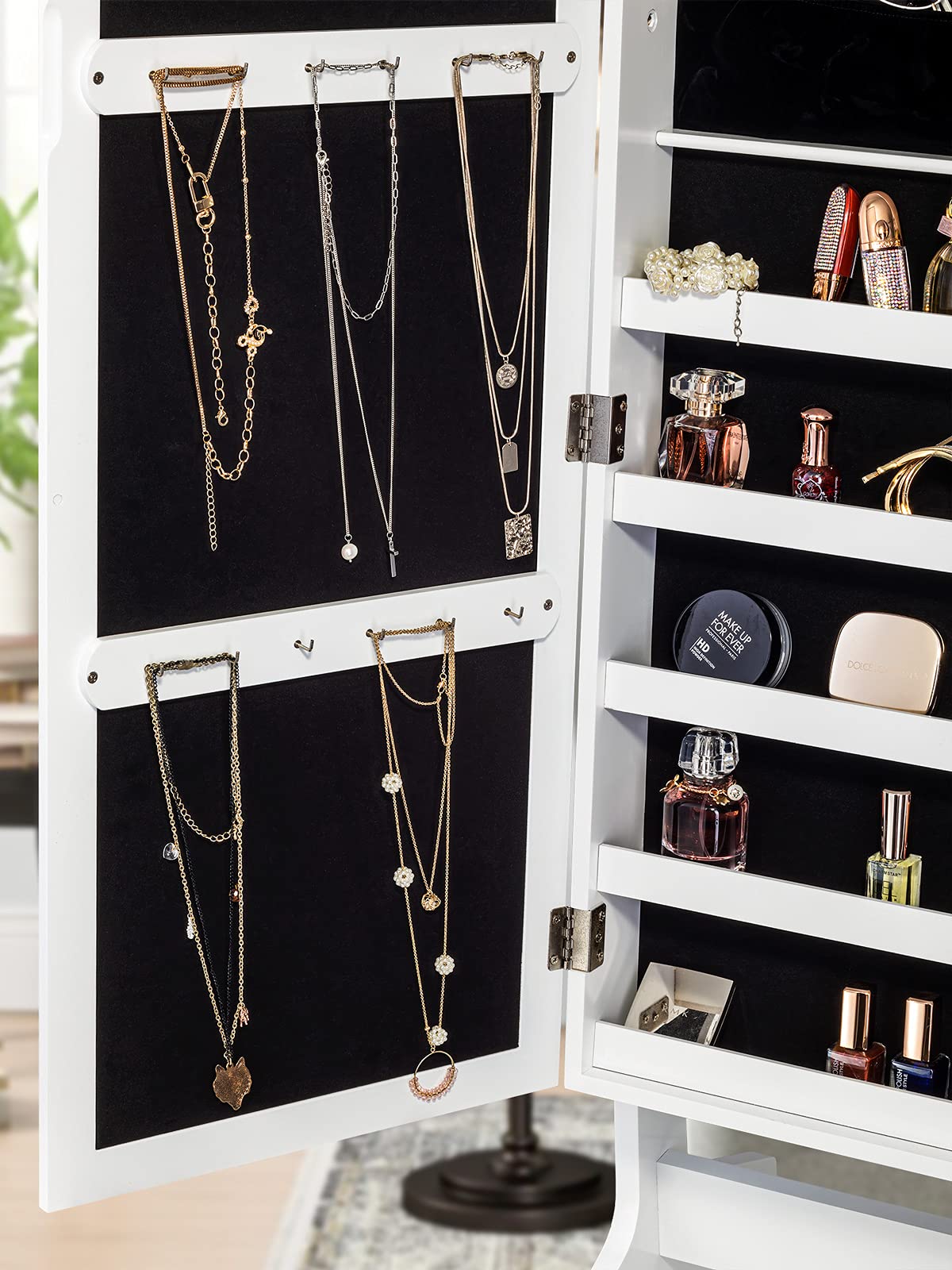 YOKUKINA Jewelry Free Standing Large Storage Lockable Armoire