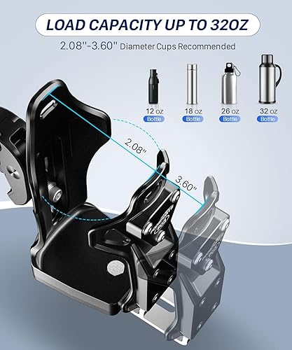 Miniatura 3 de FODSPORTS Portavasos para motocicleta, ATV, soporte mejorado para bebidas de motocicleta con abrazadera de metal de 0.5 a 1.57 pulgadas, soporte