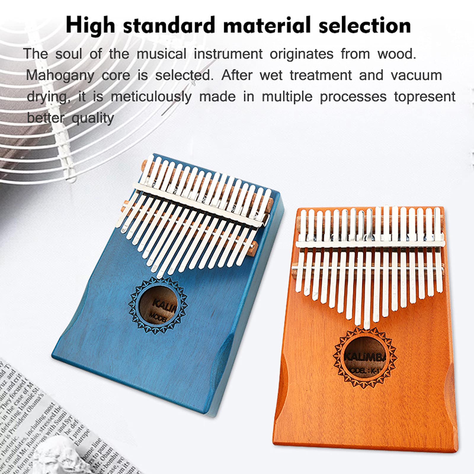 Kalimba 17 Clés, Kalimba pour Pouce, Piano à Doigt Mini Instrument de Piano Kalimba pour Le Pouce, Marteau d'accord, Sac de Transport