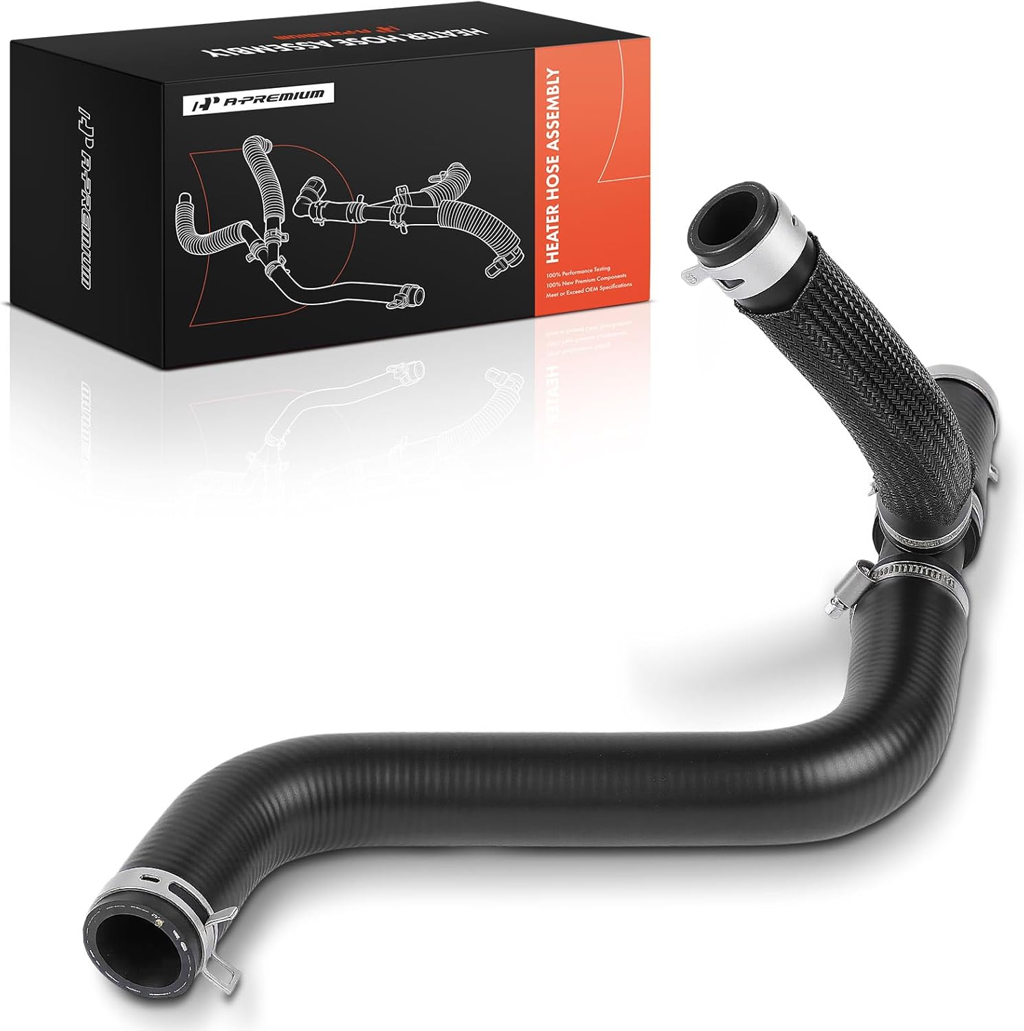 A-Premium Lower HVAC Heater Hose Pipe Line Assembly with Clamps & Protective Sleeve Attached Compatible with Ford Fusion & Lincoln MKZ, 2013-2020, 2.0L