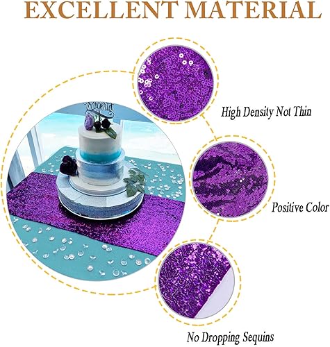 Vista 36 de Camino de mesa de lentejuelas doradas, 12 x 72 pulgadas, paquete de 15 caminos de mesa de boda con purpurina, camino de mesa dorado brillante