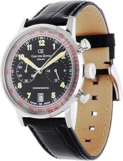 Orologio Cronografo Automatico Uomo con Cinturino in Pelle CVZ0020BK