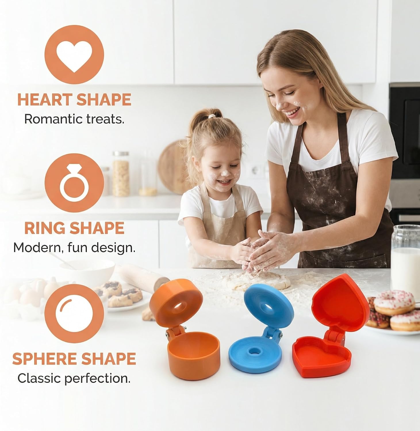 3D Round, Donut and Heart-shaped Cake Pop Mold Press Set - Baking Tool for Perfect Cake Pops, Home Baking, Parties & Wedding Desserts