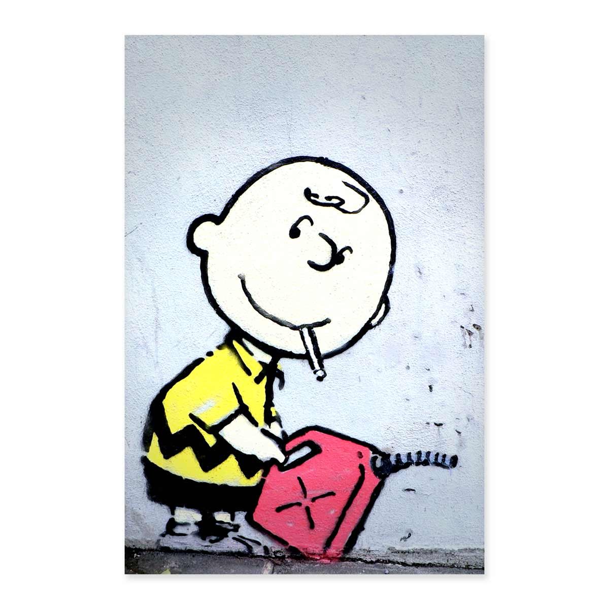 Póster de Charlie Brown Banksy para habitación (90 x 140 cm)