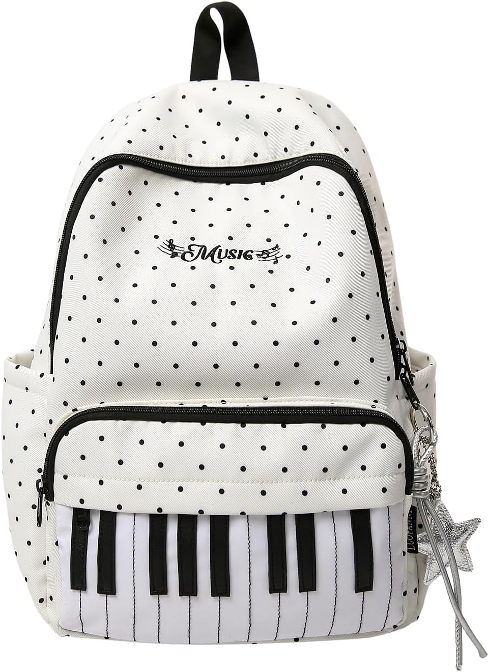 Polka Dot Backpack,Cute Piano Backpack