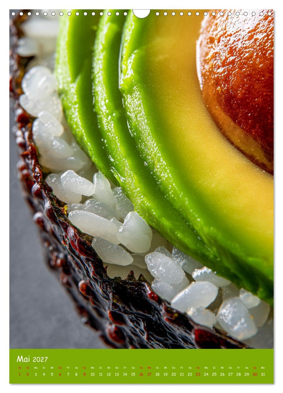 CALVENDO - Sushi Kalender - Japanisches Essen für Sushi Liebhaber (Wandkalender 2027 DIN A3 hoch), Monatskalender: Food Kalender mit Sushi für echte Sushi Liebhaber: Japanisches Essen mit Maki-Sushi,