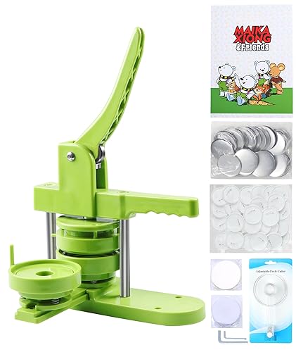 Happizza Button Maker Machine, 75mm(3 inch) DIY Pin Button Maker Press Machine Kit, Badge Button Press Machine Pin Maker Machine with Free 100pcs Button Parts&Pictures&Circle Cutter&Magic Book - 3 inch / 75mm