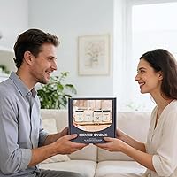 Vista 7 de Velas perfumadas para el hogar, paquete de 4 velas de soja de regalo con 4 aromas de fragancia, velas florales y de madera de lavanda