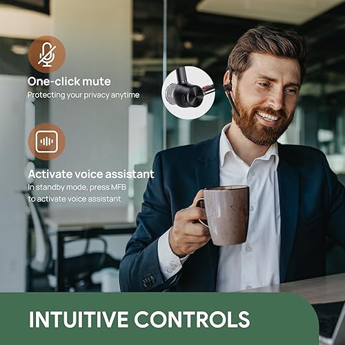 Miniatura 7 de Yealink BH71 Pro - Audífono Bluetooth con USB-CA Dongle, Certificado para Teams, Auricular Inalámbrico para Celular, PC, Laptop, Micrófono con