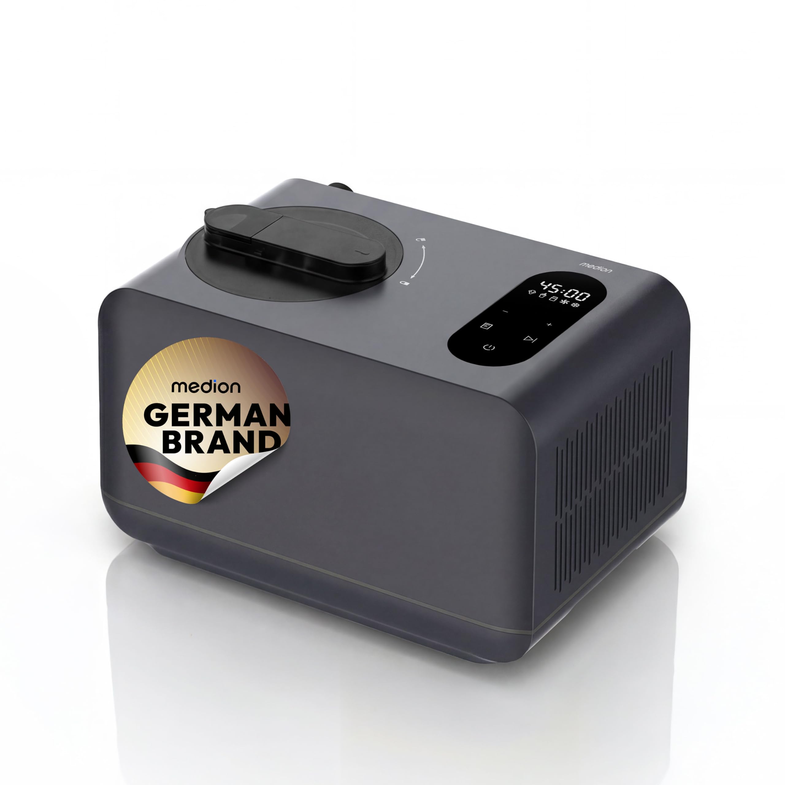MEDION Eismaschine mit Kompressor 1,5 Liter, Eiscreme Joghurt & Slush ohne Vorkühlen, Touch-Display, MD 100087