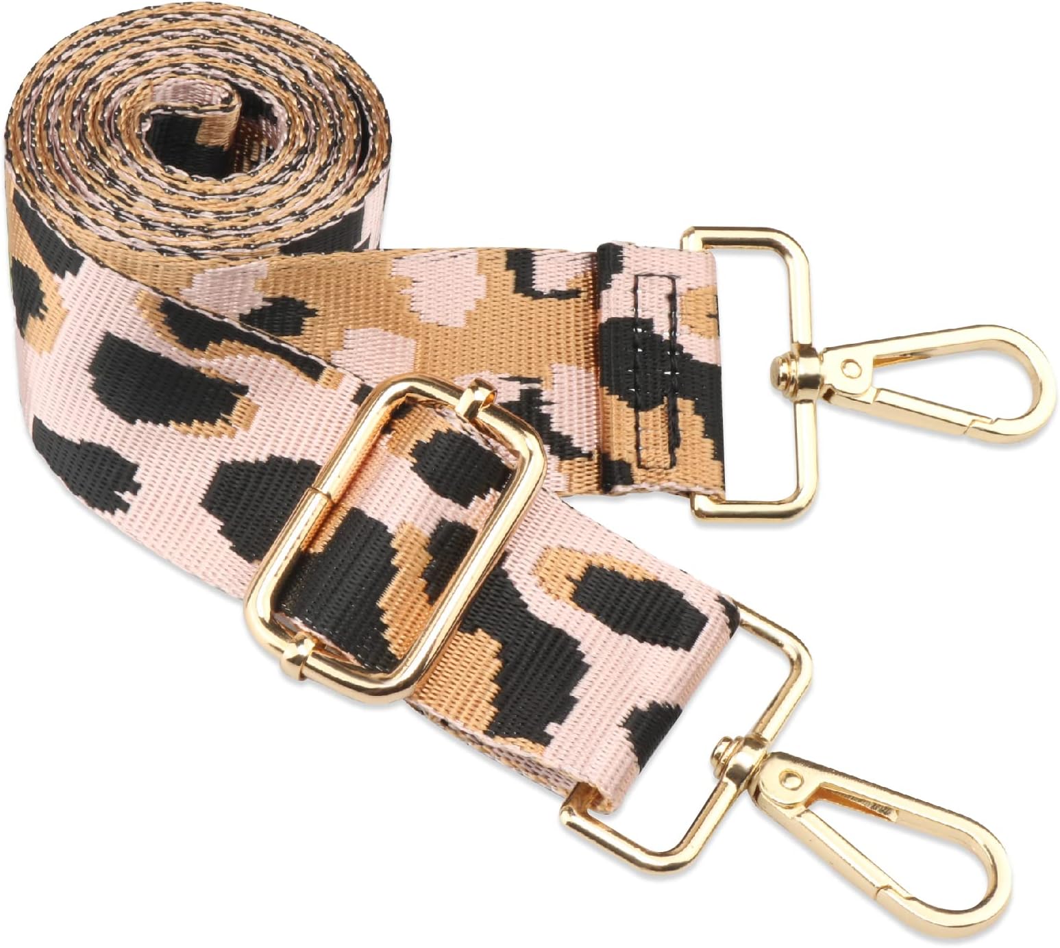 Purse Strap Wide Shoulder Strap: Adjustable Replacement Crossbody Straps for Handbag (Wide๏ผ1.5'') (Gold Buckle-2)