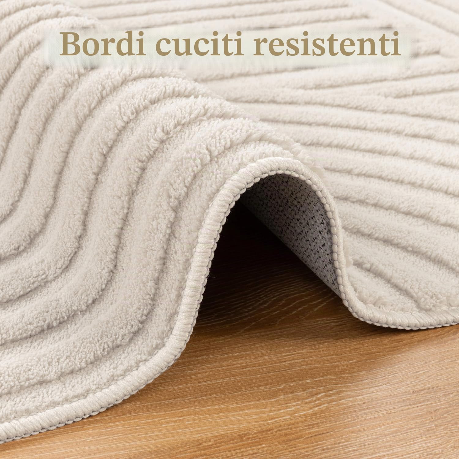 SHACOS Tappeti Moderni per Soggiorno Crema 160x230cm Tappeto Salotto Grande Morbido Antiscivolo Lavabile in Lavatrice Tappeti di Zona per Camera da Letto