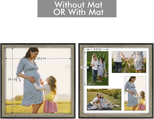 Miniatura 4 de Golden State Art, Marco de collage de 11 x 11 pulgadas con paspartú blanco (4) fotos de 4 x 6 pulgadas (gris y negro, juego de 2)