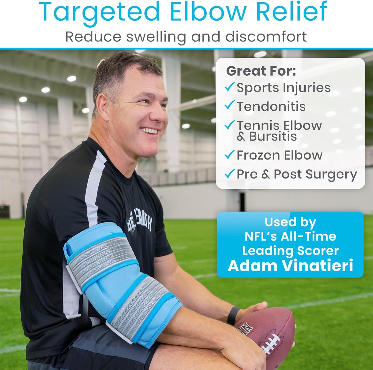 Arctic Flex Elbow Ice Pack Wrap for Tendonitis & Tennis Elbow - Reusable Hot & Cold Brace Sleeve for Women & Men - Gel Ice Pack for Golfer's Elbow, Bursitis, Swelling & Post-Surgery Recovery