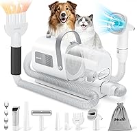 Pecute 7-in-1 Dog Grooming Vacuum Dryer Kit: 10000Pa Suction, 55dB Quiet, Adjustable Temp, Pet Hair Shedding Vacuum Clipper