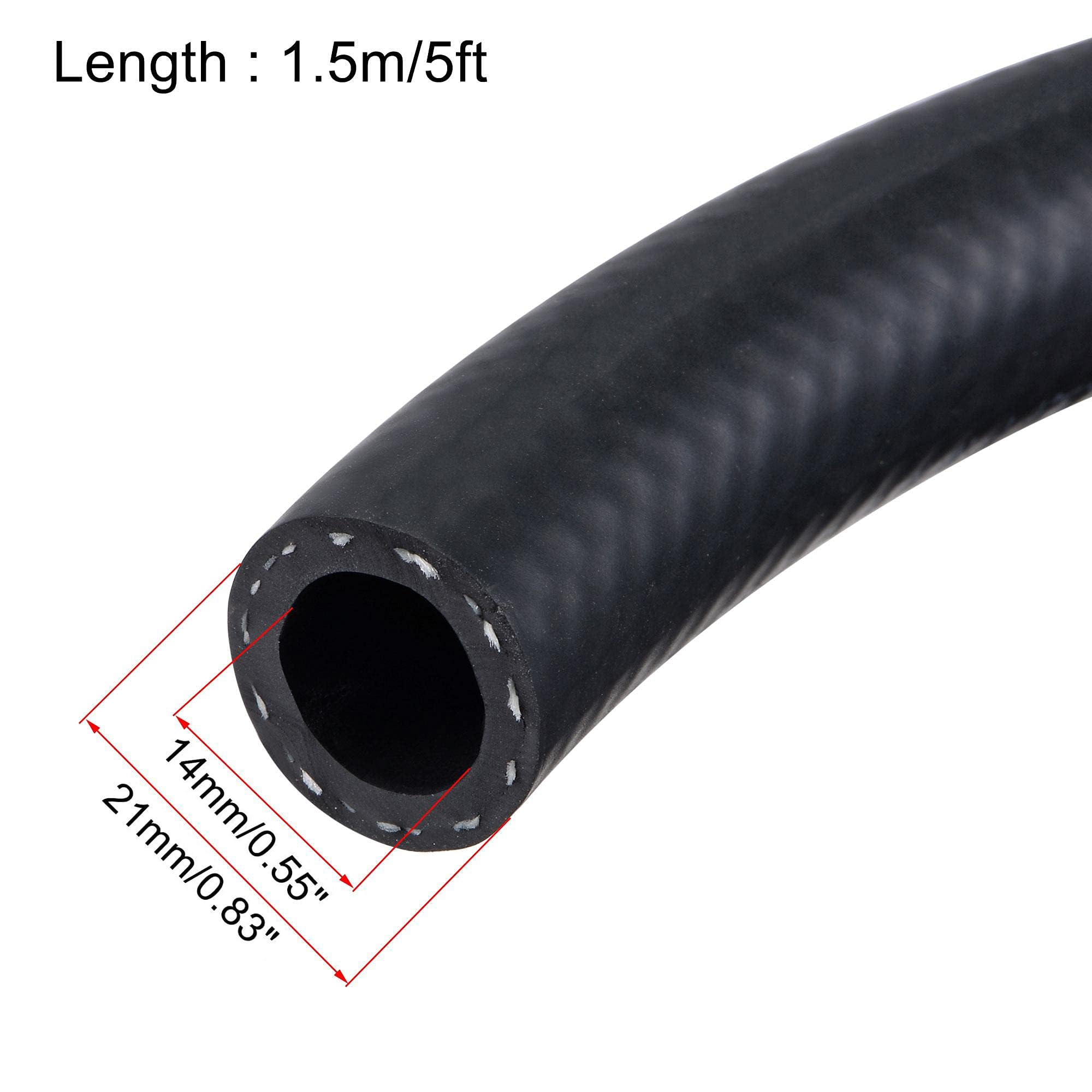 TOP-VIGOR 14mm ID Fuel Line Hose, 21mm OD Fuel Pipe, 1.5M Fuel Hose for Trucks Cars, Tractors, Small Engines, lawnmowers - Image 2