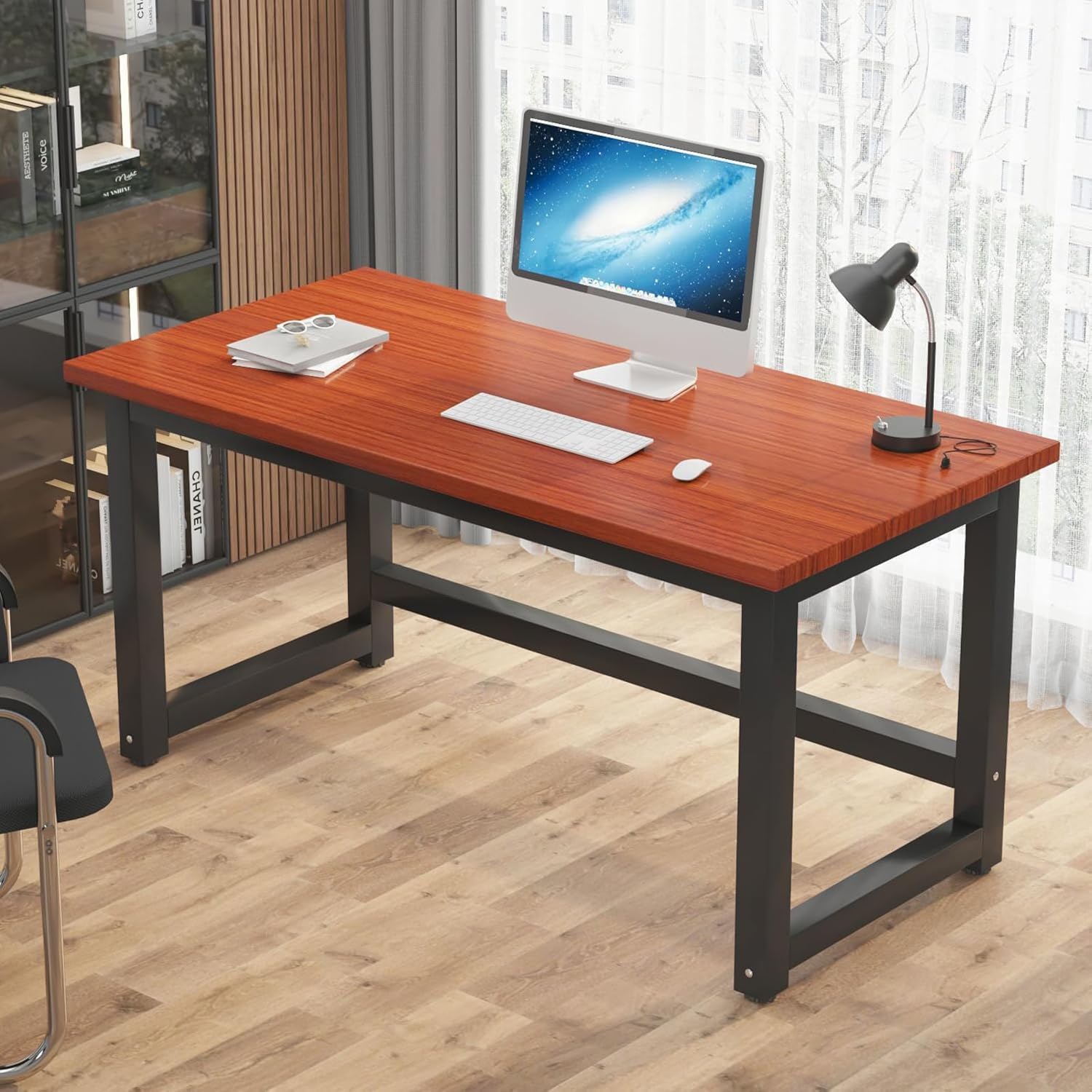 Home Office Desk, Large Computer Desk with Thickened Frame Modern Simple Study Writing Table Workstation Desk for Home Office(31 Inch, Grey)