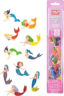 Mermaid Figurines Tube, Mermaid toys, Underwater, Sirens, Kids Gifts, 10-Piece