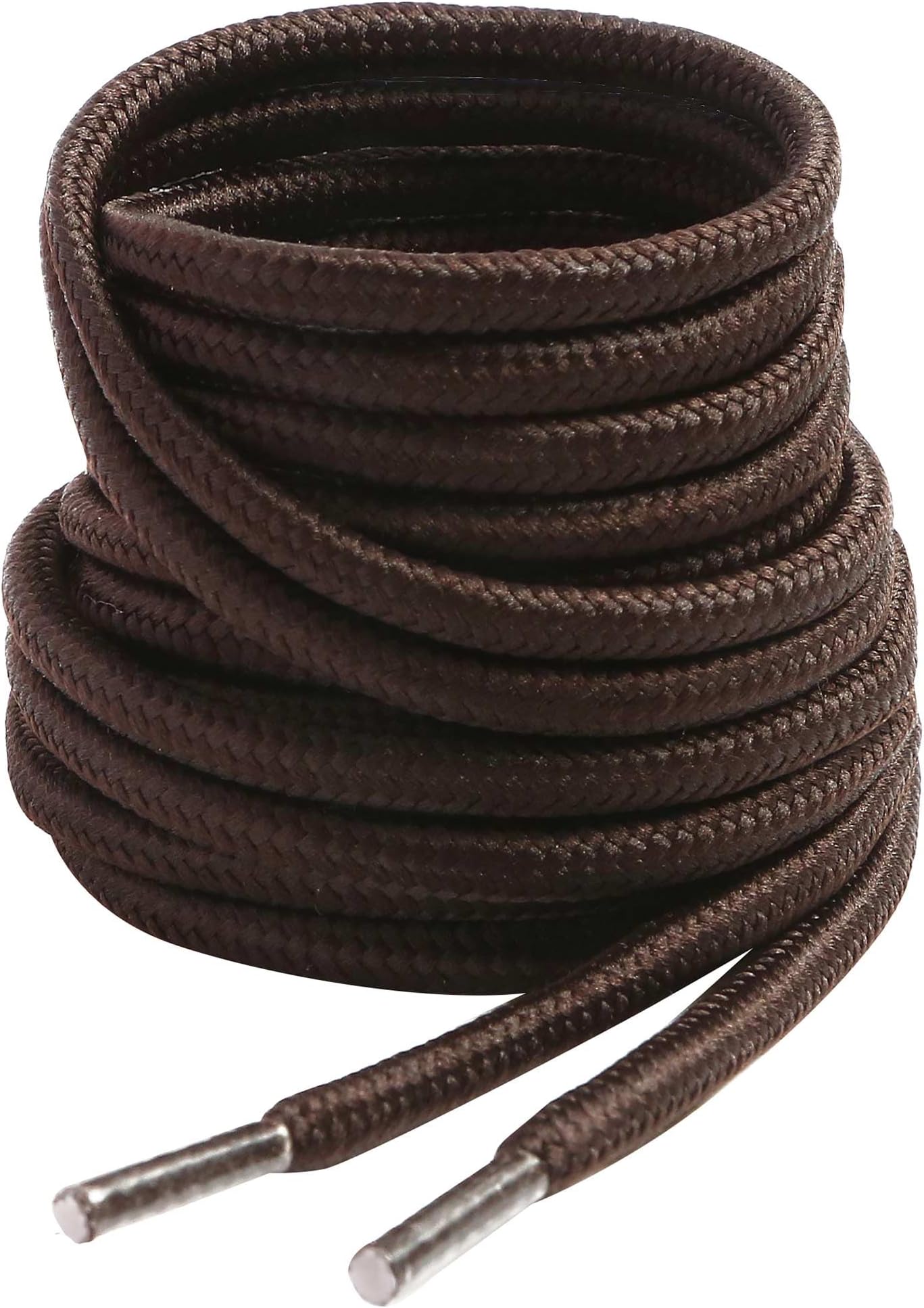 2 Pairs Round Boot Laces, 5/32" Outdoor Work & Hiking Shoe Laces for Boots