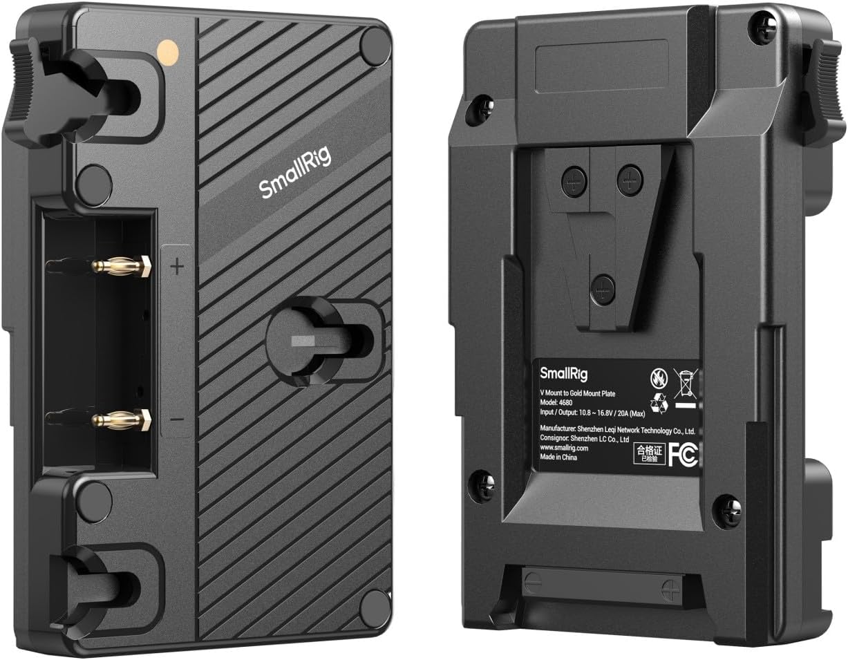 SMALLRIG V Mount to Gold Mount Adapter with D-TAP Port for Anton Bauer Battery Gold Mount Battery