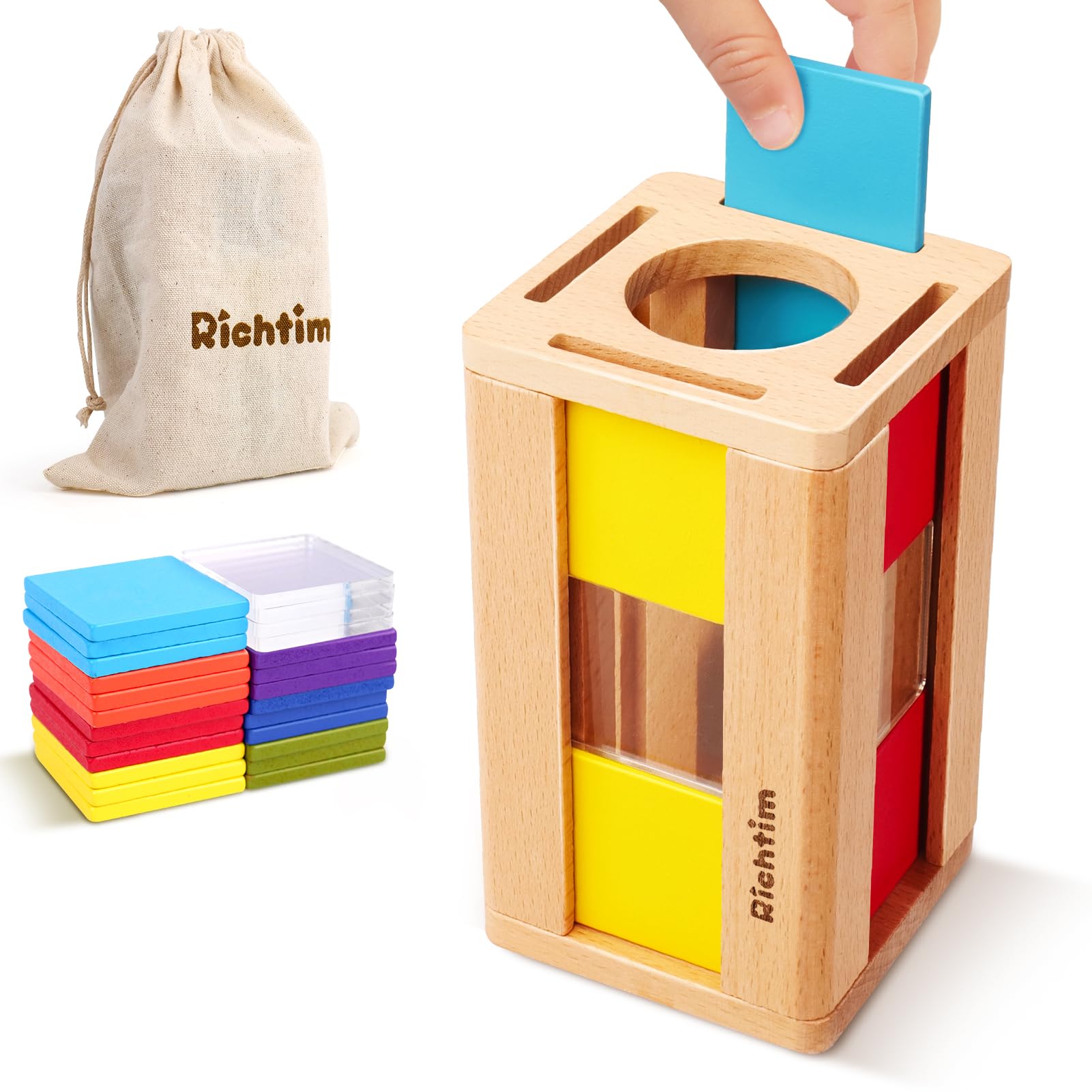 Montessori Toys for 2-4 Year Olds: Wooden Color Sorting Toy for Toddlers and Preschool Learning Activities, Fine Motor Development Sensory Toys, Educational Busy Board Gifts for 3-5 yr Boys and Girls