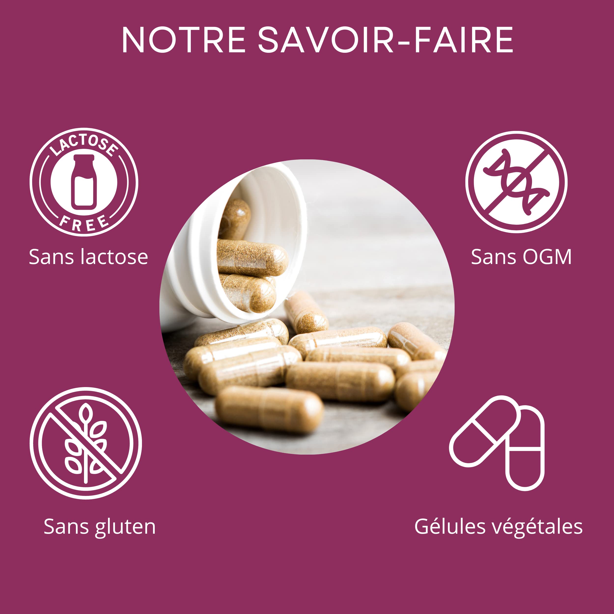 Antioxydant Puissant Beauté de la Peau| Poudre de Bardane + Extrait de Pépins de Raisin OPC et d’olive + Poudre de pétales de rose |60 Gélules Vegan | Anti imperfections bouton | Derma Belle