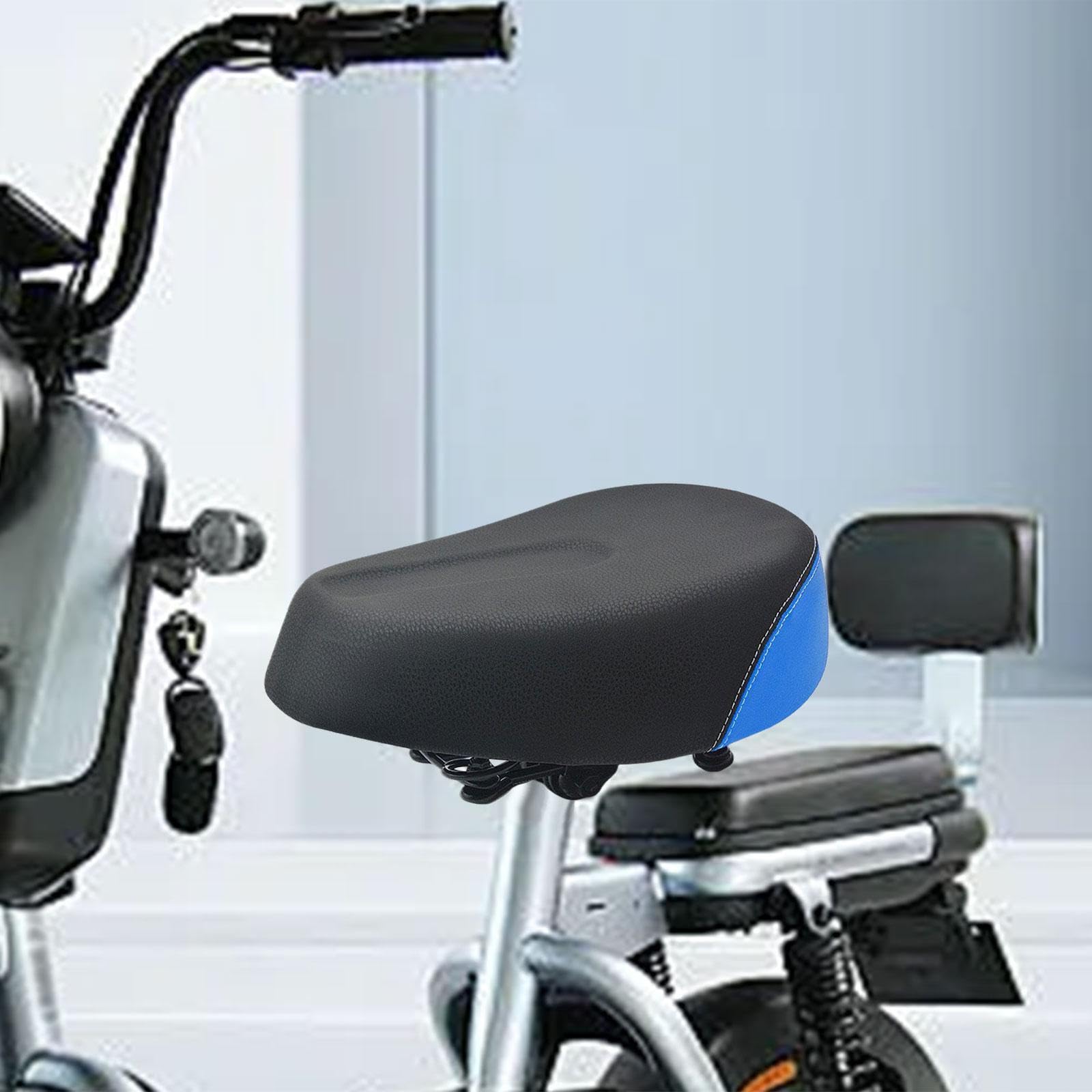 Amagogo Elektrischer Fahrradsattel, Fahrradsitz, regenfest, verdickt, verbreitert, weich, stoßdämpfend, leicht, Premium-Fahrradsattel, Blau : 