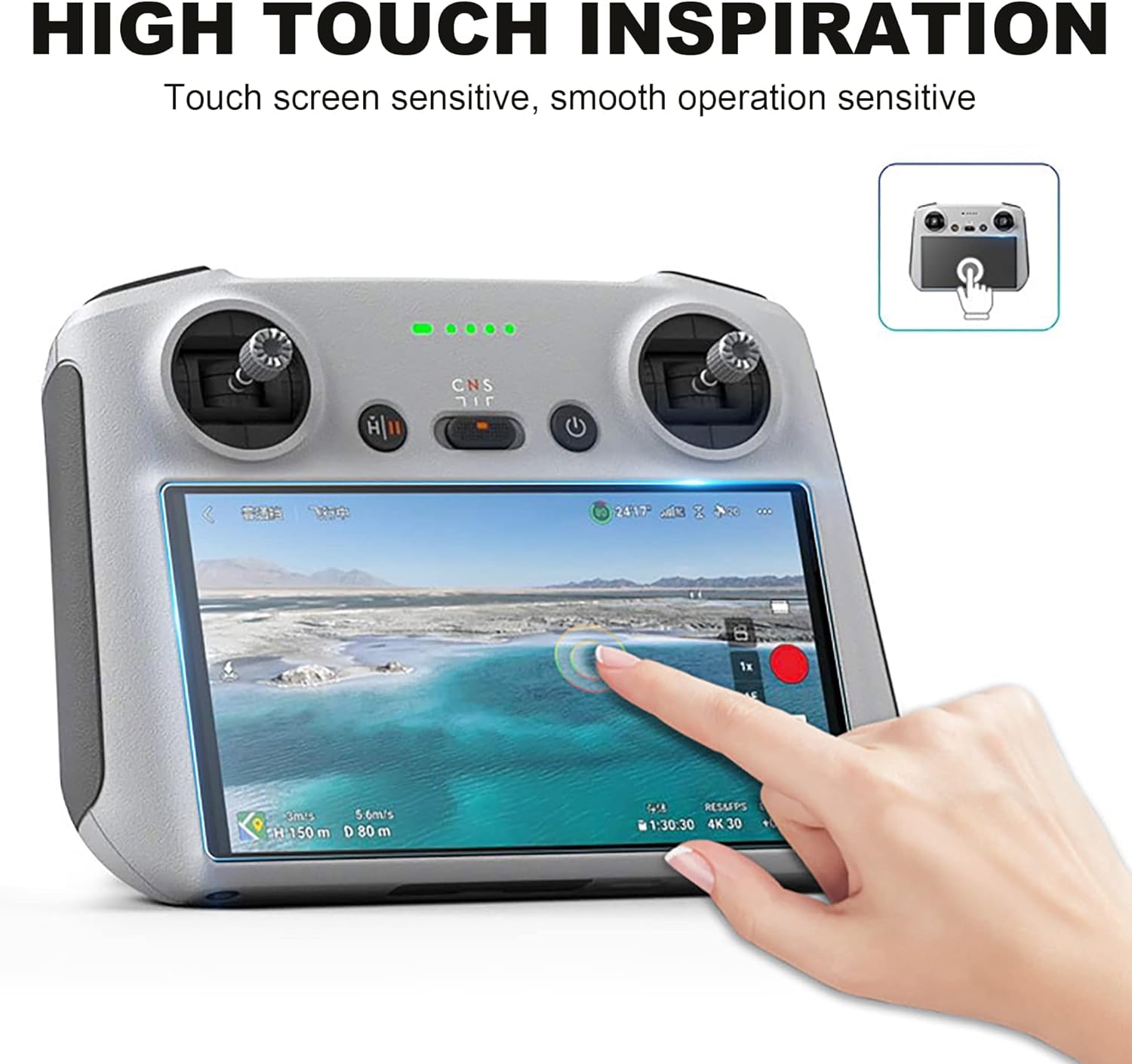M.G.R.J® Tempered Glass Screen Protector for DJI Mini 5 Pro, 4 Pro/DJI MINI 3 Pro/Mini 3 / DJI Air 3,3s / Mavic 3 Pro, Classic/DJI Mavic Air 2S RC Touch Remote Controller 1