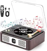 CD Player Portatil, Aparelho de Som Com CD, Alto-Falantes Duplos Integrados, 3600 Mah, Toca-Discos Retrô, Pode Copiar Músicas de CD para Um Pen Drive USB