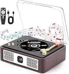 CD Player Portatil, Aparelho de Som Com CD, Alto-Falantes Duplos Integrados, 3600 Mah, Toca-Discos Retrô, Pode Copiar Músicas de CD para Um Pen Drive USB