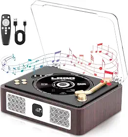 CD Player Portatil, Aparelho de Som Com CD, Alto-Falantes Duplos Integrados, 3600 Mah, Toca-Discos Retrô, Pode Copiar Músicas de CD para Um Pen Drive USB
