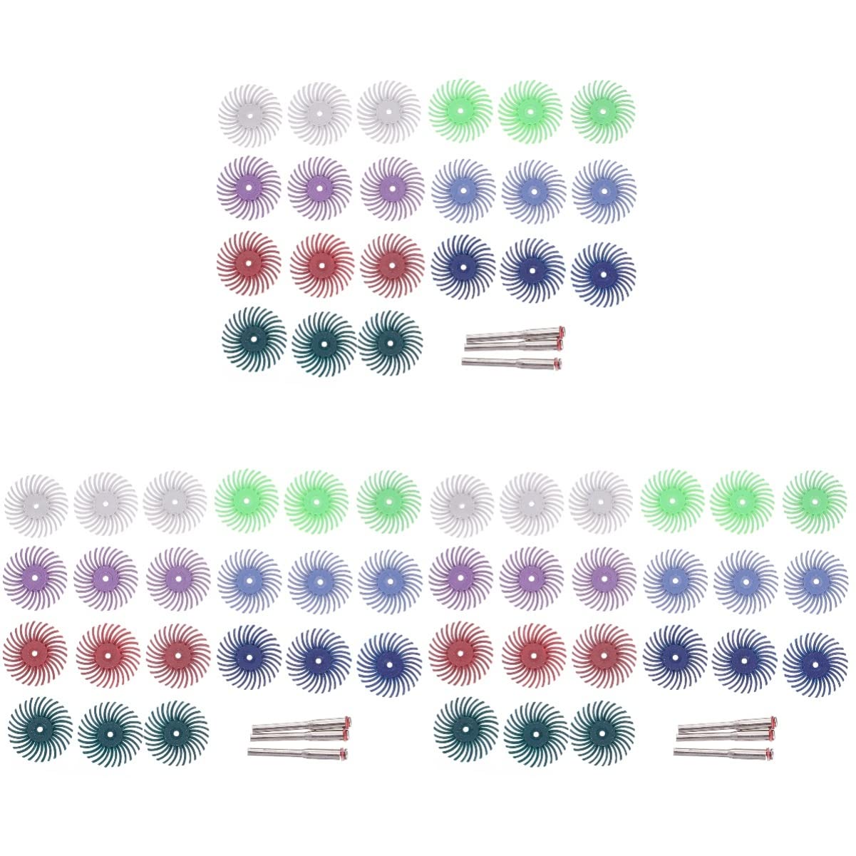 TEHAUX 72pcs Abrasive Brush Polishing Accessories for Rotary Tools Includes to Grits for Finishing and Sanding Tasks