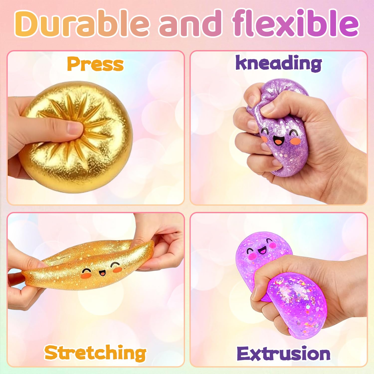 Giocattoli Antistress Gnocco, 2Pezzi Glittere Dumpling Squishys, Giant Glitter Dumpling Squishy Toy, Squishys Dumpling con Vaporiera, Fidget Toys, Squishy Ravioli Giganti, Regalo per Adulti