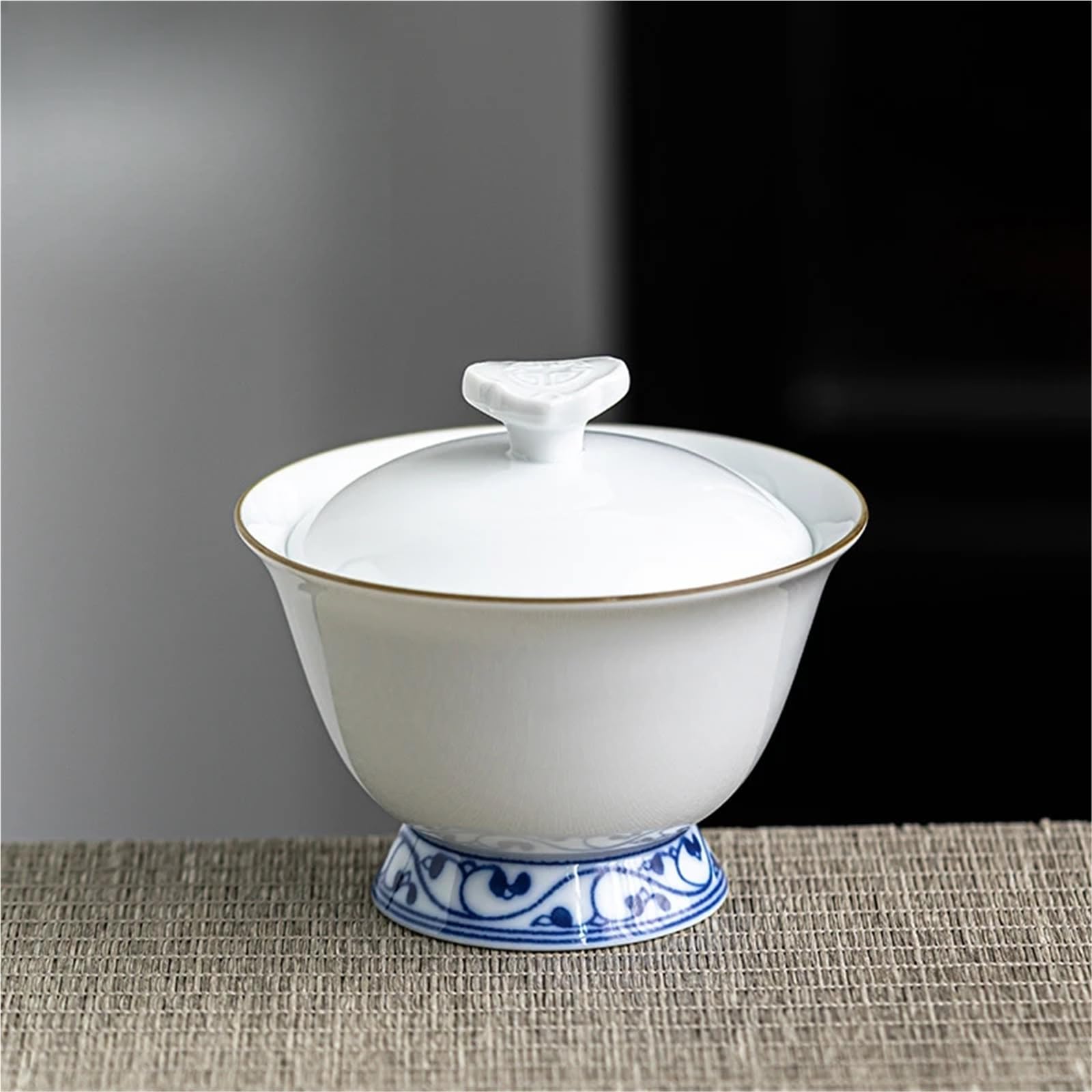 Celadon Ercai Schüssel mit Deckel, hohe Schüssel, chinesische große Keramik-Tee-Brühen, Kung-Fu-Set