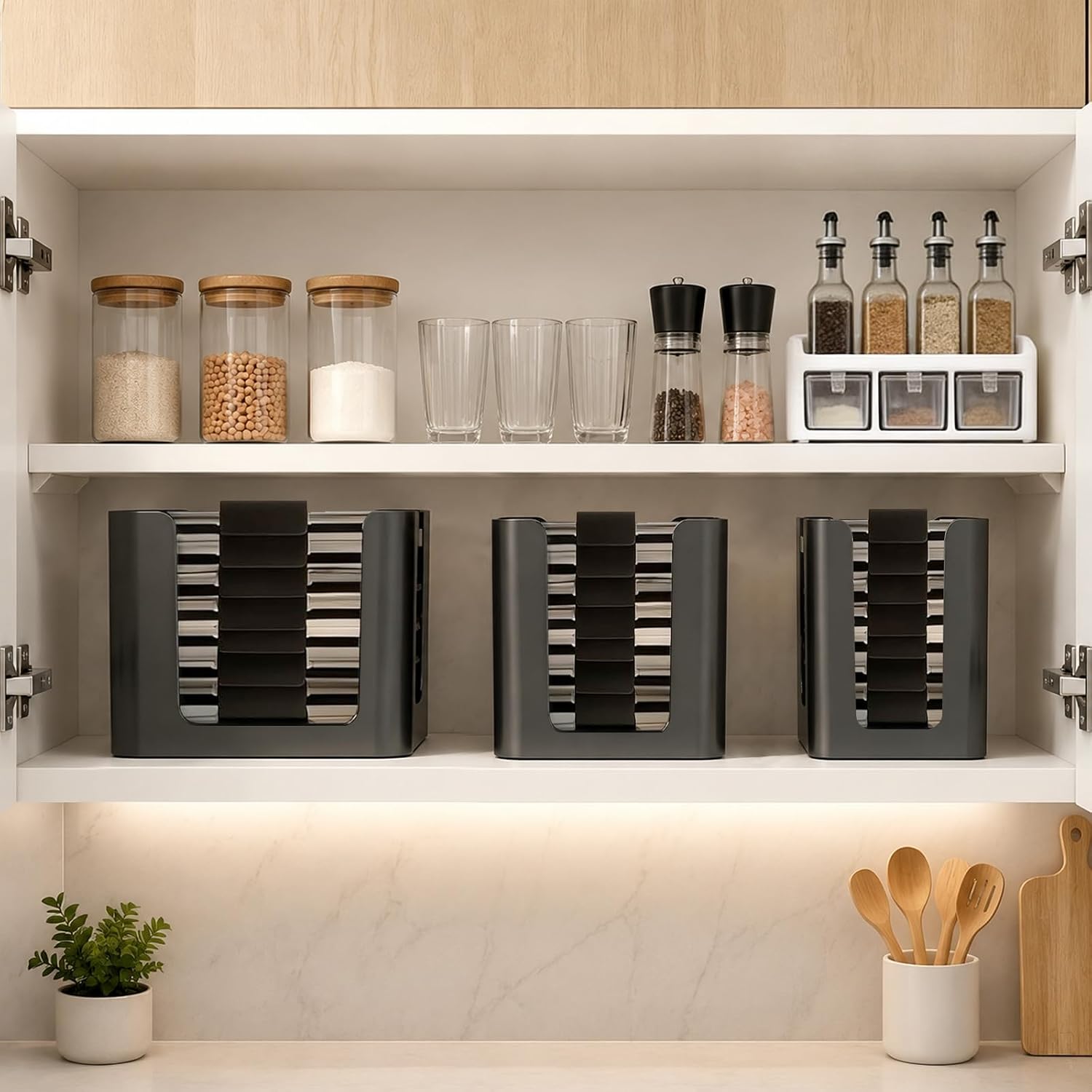 Food Container Lid Organizer 3pcs Compatible with Rubbermaid Brilliance Lid