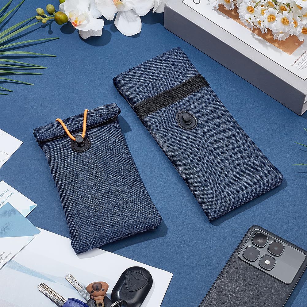 OLYCRAFT 2pz Custodia con Blocco EMF per La Protezione del Telefono Cellulare 22.6x9.5cm Borsa Faraday Blu Custodia di Sicurezza Blocchi RFID per Telefono Chiave Dell'Auto Blocco del Segnale
