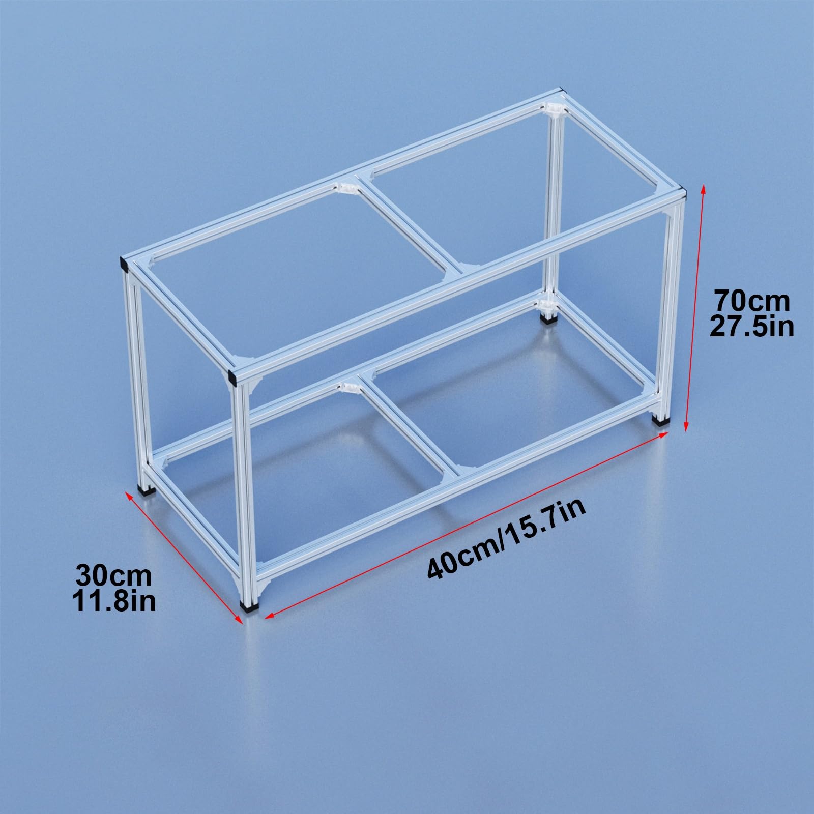 Stojak na Akwarium, Dwupoziomowe Metalowe Półki do Przechowywania, Czterema Nogami, Stolik na Terrarium dla Gadów, Odpowiedni do Akwarium dla żółwi i Terrarium dla Gadów.(40x30cm/15.7x11.8in)