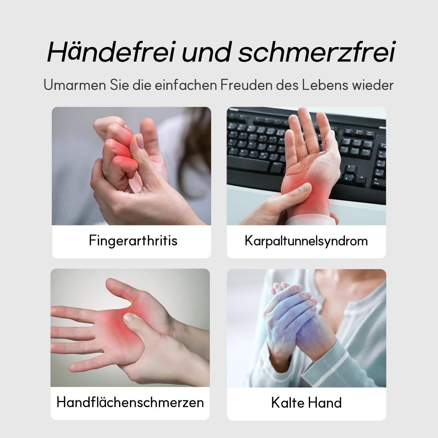 HubiCare Handmassagegerät mit Wärme und Luftstrom, starker Luftkompression für Hand, Finger und Rollmassage, gegen Schmerzen und Steifheit, mit Akupressur und Reflexzonenfunktion zur Entspannung