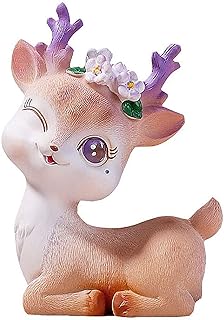 Deer Figurines Cake Topper - Woodland Animal Doe Fawn Desktop Decoration Cute Miniature Statue Party Ornaments for Baby Sh...