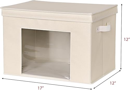 Miniatura 2 de Univivi Cajas de Almacenamiento de Tela Plegables Grandes Contenedores de Almacenamiento con Tapas [Paquete de 4] Cubos de Almacenamiento Plegables