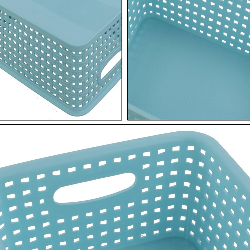 Plastic Storage Baskets/Bins Organizer for Bathroom, 6-Pack